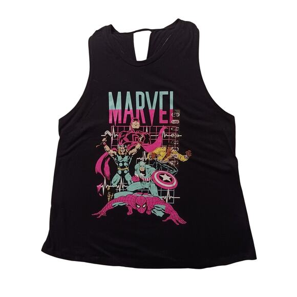 Marvel Comics Tank Top Sz XL Black Open Racer Back Sleeveless Graphic Print NEW - Picture 3 of 13